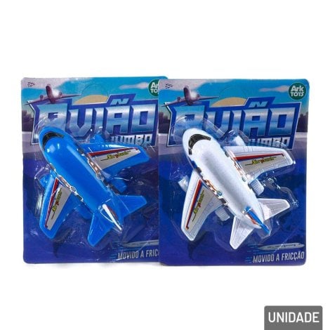 Avião Movido a Friccao de Plástico Color