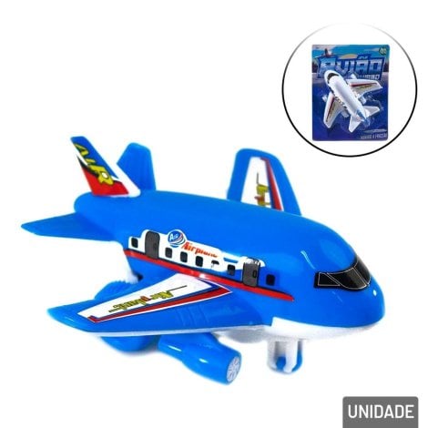 Avião Movido a Friccao de Plástico Color