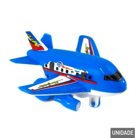 Avião Movido a Friccao de Plástico Color